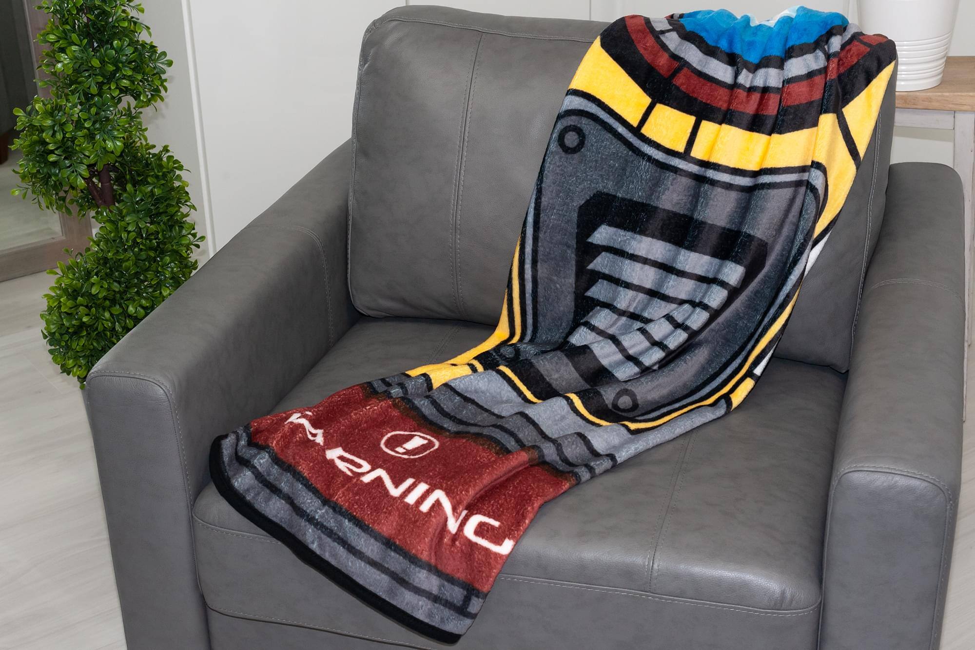 Alt View 4. Just Funky - Borderlands Claptrap Fleece Throw Blanket - 45 x 60-Inches - Yellow.