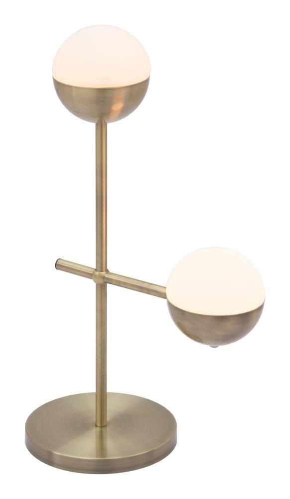 Front. Hivvago - Waterloo Table Lamp White & Bronze - White & Bronze.