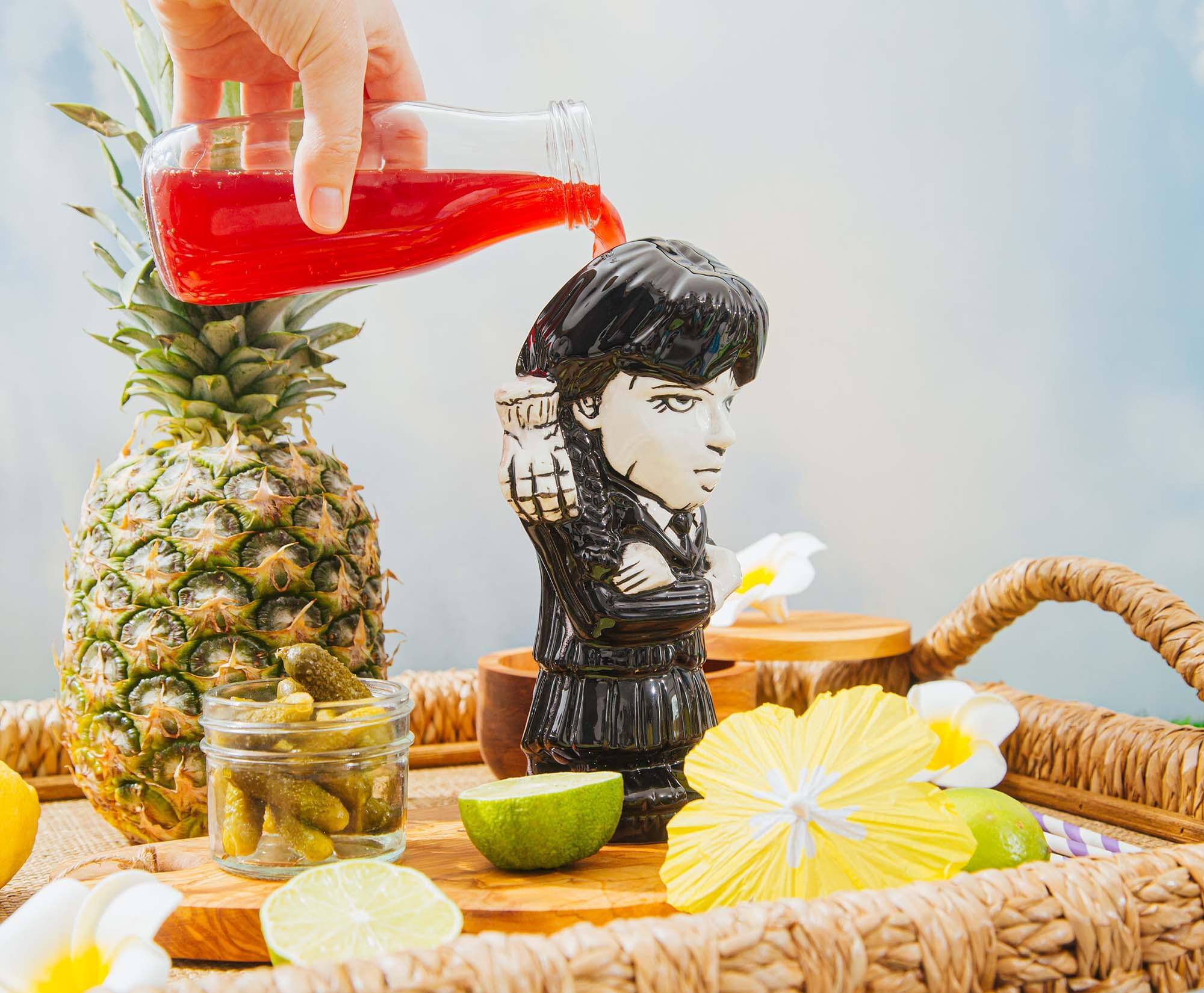 Alt View 3. ThinkGeek - Geeki Tikis The Addams Family Wednesday Ceramic Mug | Holds 11 Ounces - Black/White.