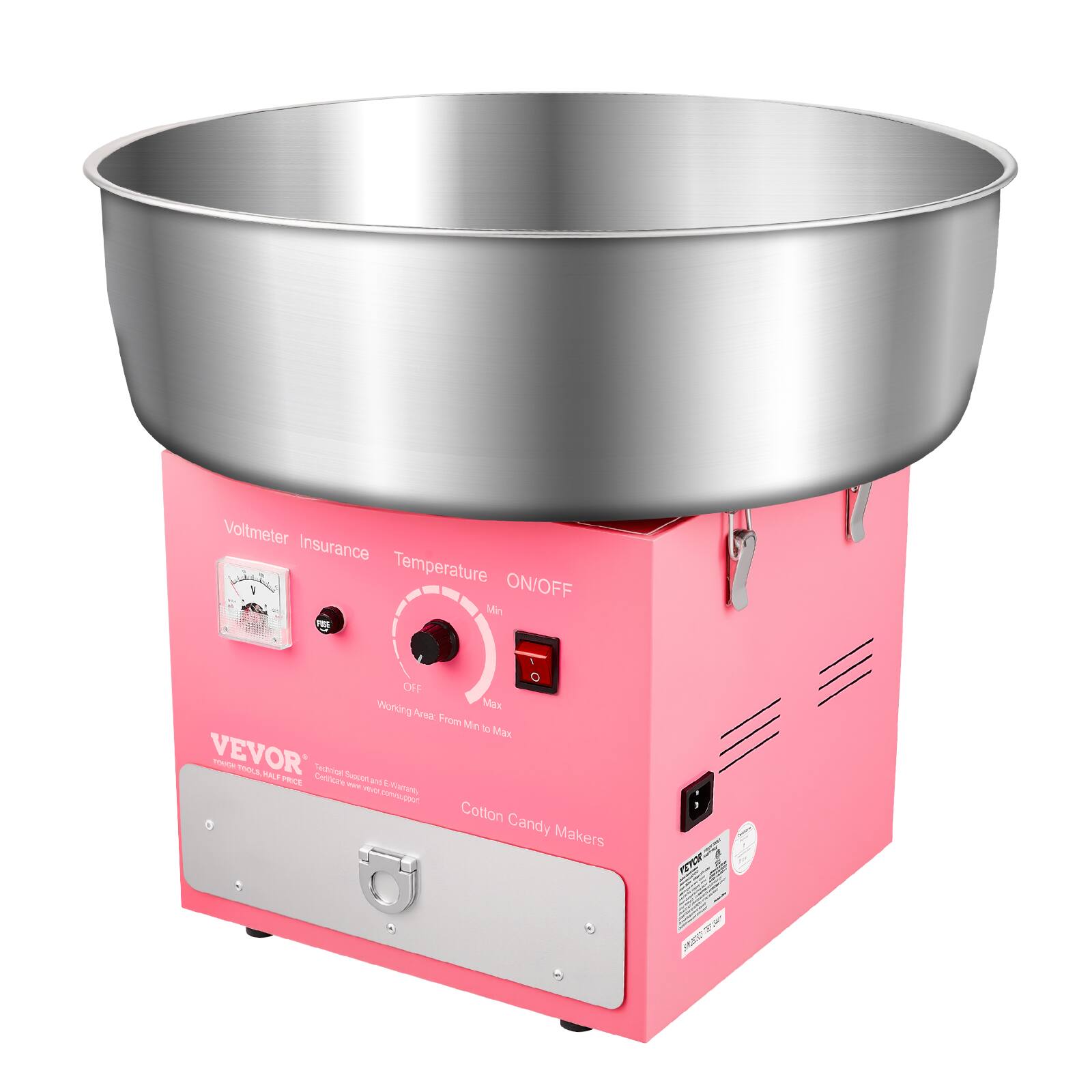 Voltmeter Insurance Temperature ON/OFF I Min TE HO Woring Max Aeee From Mn a Max VEVOR - O MALT Teaice Tubetn PRICE Caltcrs - w v eao  Cotton Candy Makers F - - 3 RUce