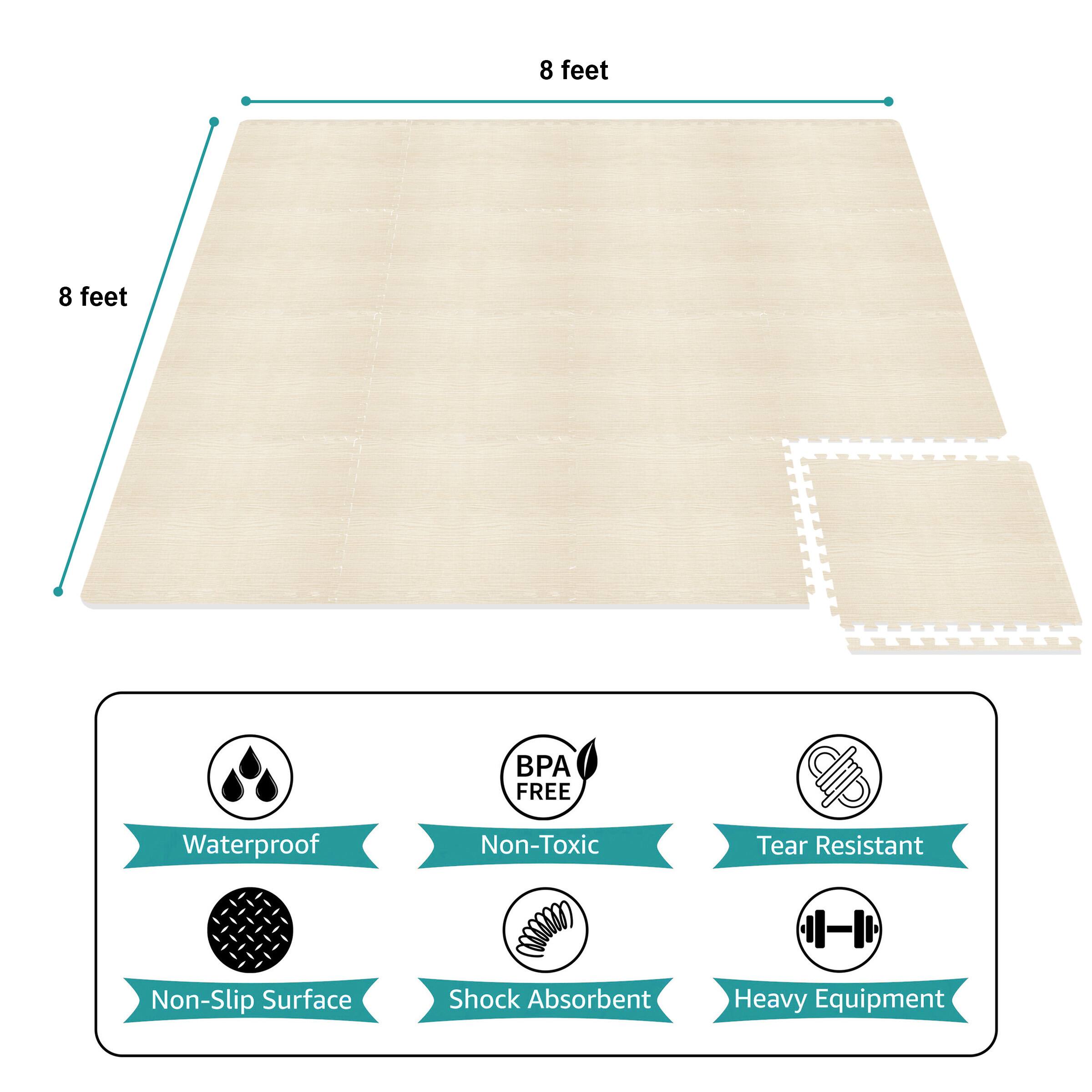 8 feet  
8 feet  
BPA FREE  
Waterproof  
Non-Toxic  
Tear Resistant  
Non-Slip Surface  
Shock Absorbent  
Heavy Equipment