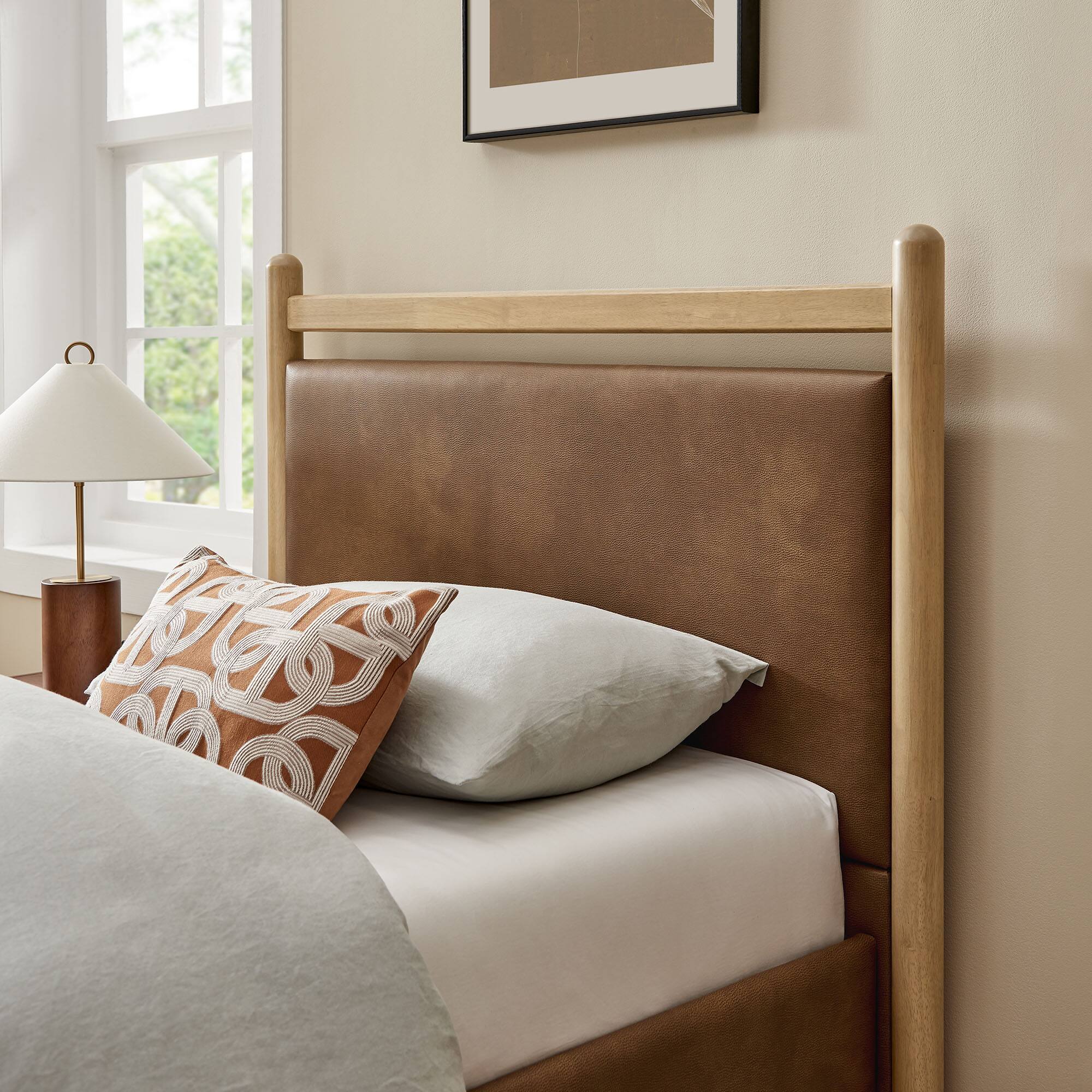 Alt View 1. Modway - Ginny Platform Bed Frame by Modway - Light Oak Canyon.