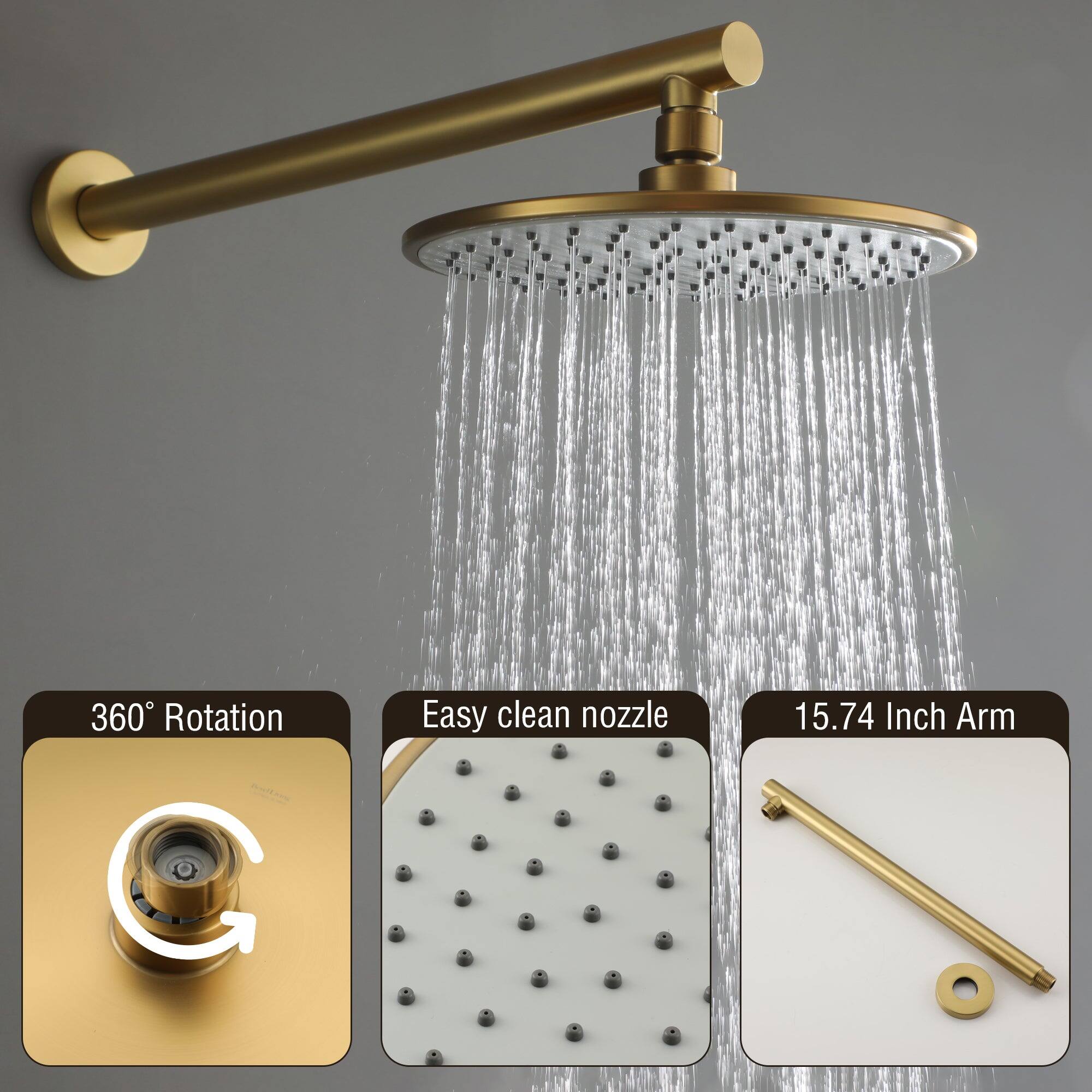 360° Rotation, Easy clean nozzle, 15.74 Inch Arm