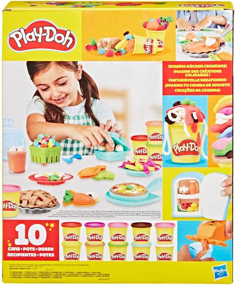 Play Doh Fridge Fun Playset with 38 Kitchen Tools, 10 Large 3 oz ...