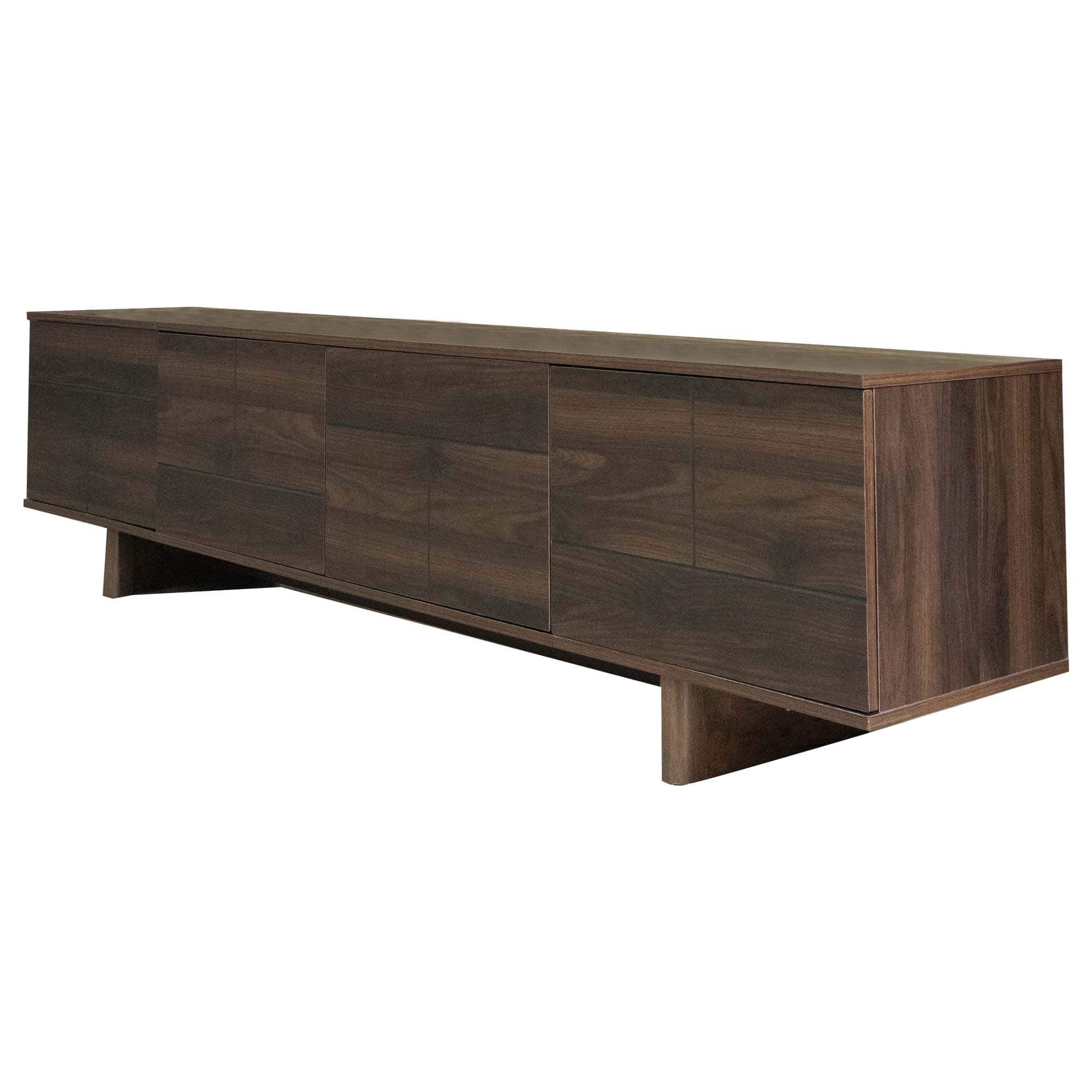 Alt View 5. MERAVOM - Mid-Century Modern TV Stand for TVs Up to 85", Entertainment Center with Storage Cabinets, Media Console for Living Room - Dark Brown.