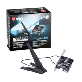 MSI - HERALD BE9400 WIFI 7 MAX,NCM865 Tri-Band Wi-Fi 7 & Bluetooth 5.4 PCIe - Black