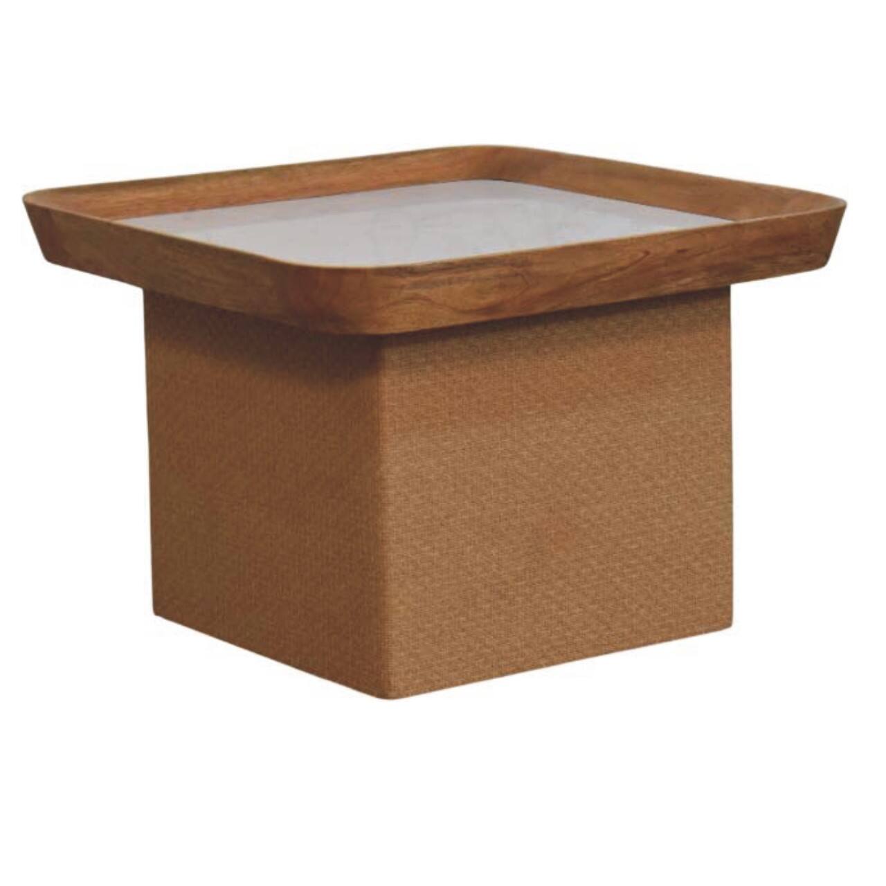 Left. Artisan Furniture - Artisan Furniture Solid Wood Marble Top Chatai Coffee Table, Brown - Brown.