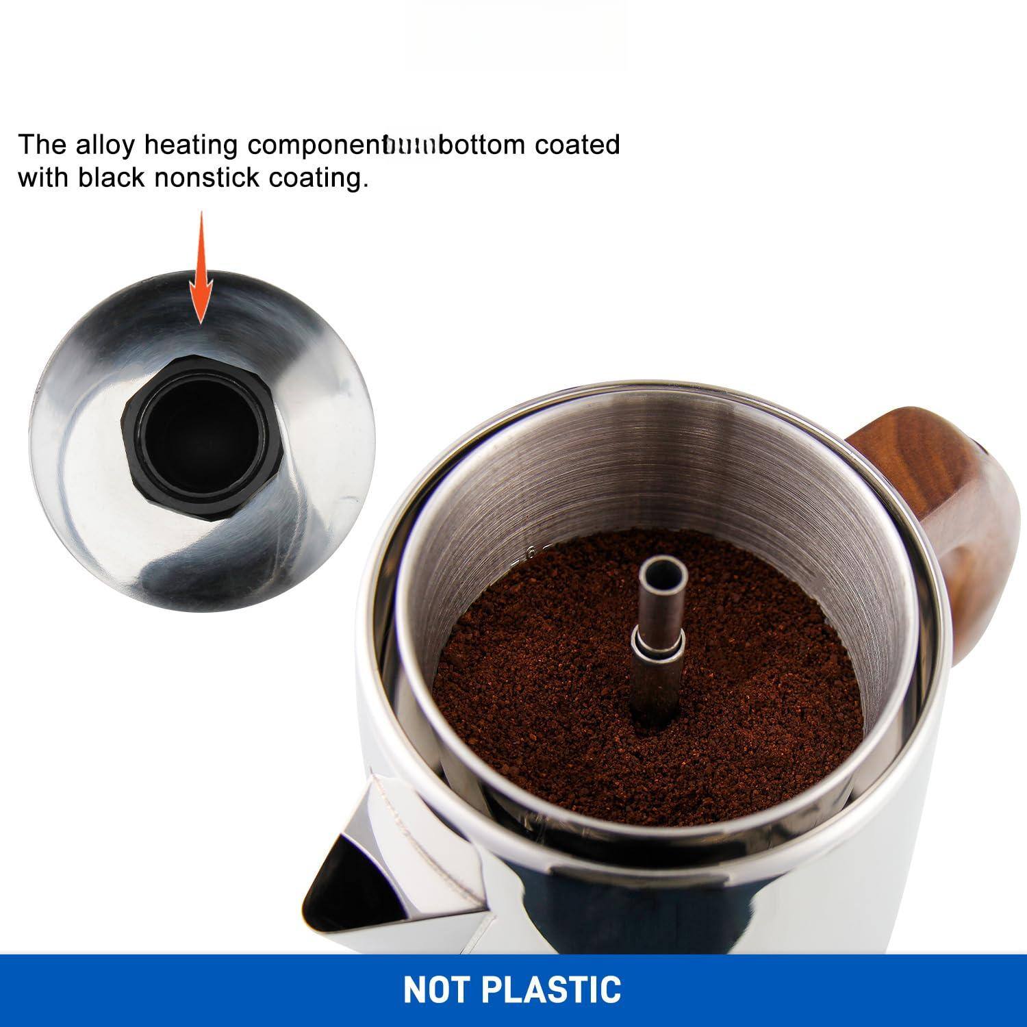 The alloy heating component is the bottom coated with black nonstick coating. NOT PLASTIC