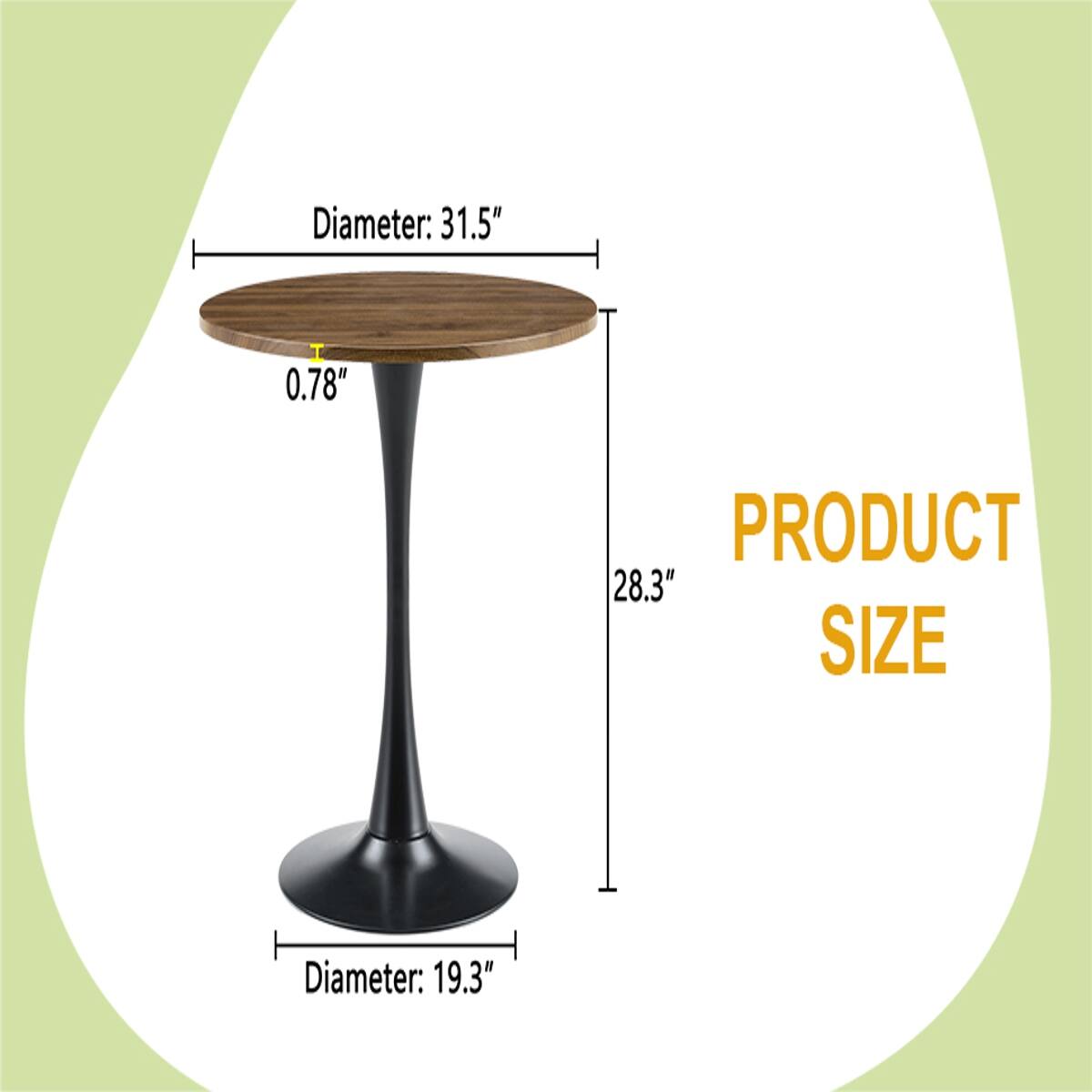 Diameter: 31.5"  
I 0.78"  
PRODUCT SIZE  
28.3"  
Diameter: 19.3"