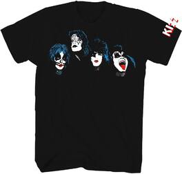 PopMarket - Kiss - Kiss - Faces Two T-Shirt - 2XL Black 38101115A5 - APPAREL - Multicolor
