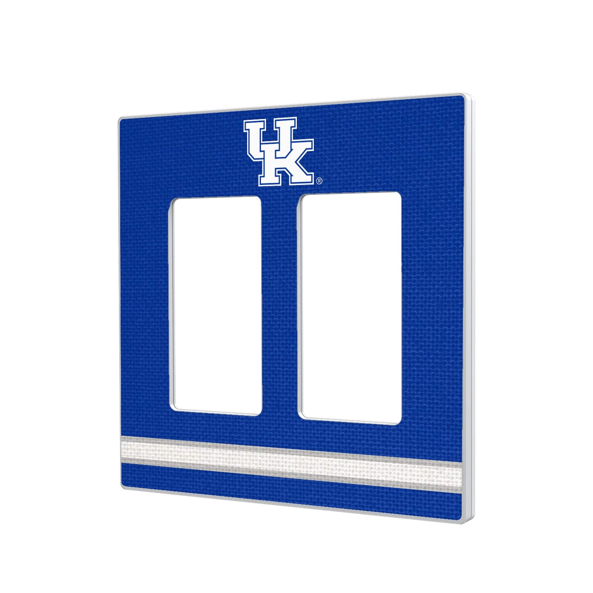 Keyscaper - Kentucky Wildcats Stripe Design Double Rocker Light Switch Plate - Multicolor