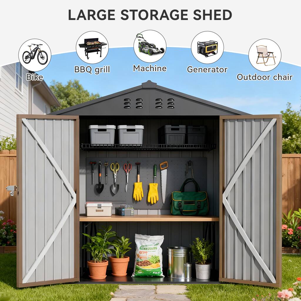 LARGE STORAGE SHED  
Bike BBQ grill Machine Generator Outdoor chair
