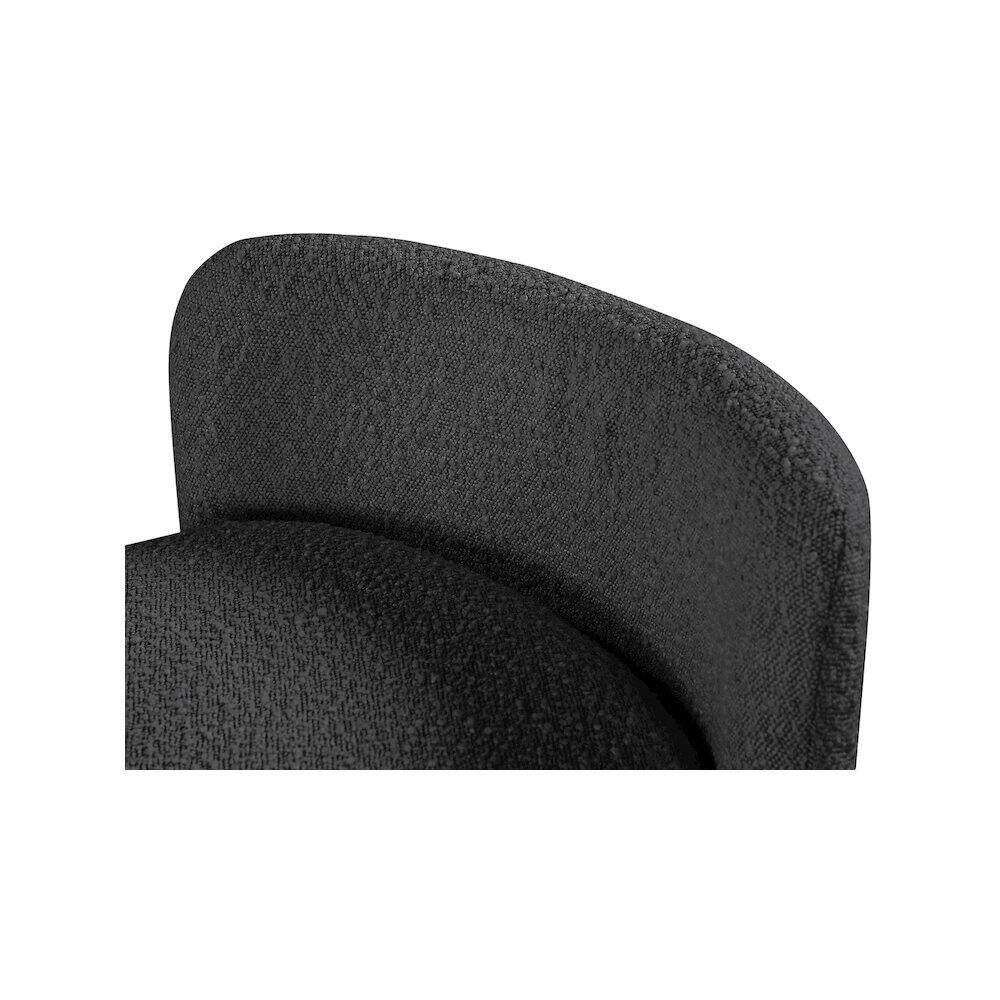 Alt View 4. Meridian Furniture - Peyton Black Boucle Fabric Bench - Black.