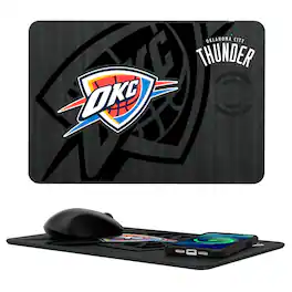 Keyscaper - Oklahoma City Thunder Wireless Charger & Mouse Pad - Multicolor