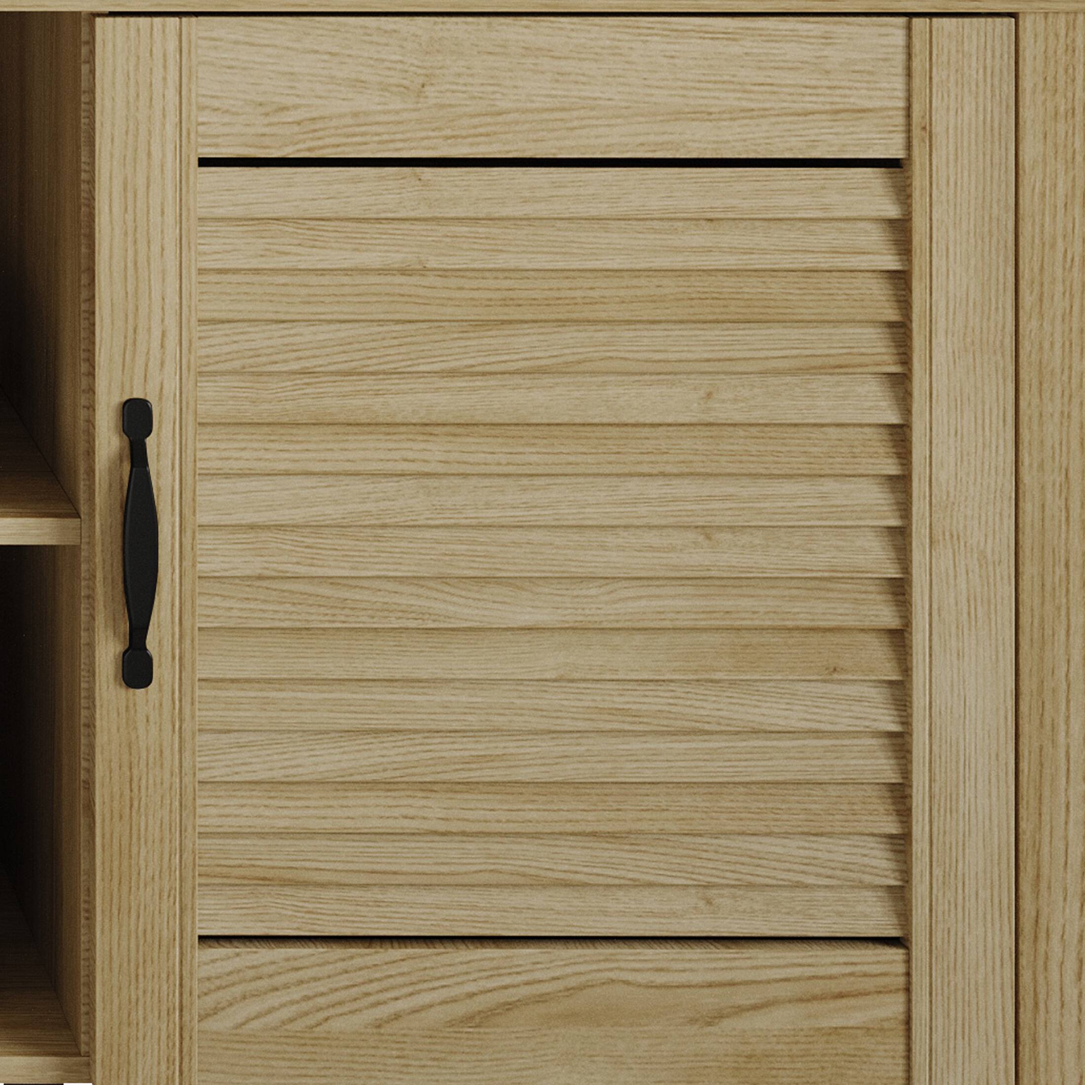 Alt View 4. ChaletPosh - Elegant Transitional TV Stand with Concealed Storage Doors, Sanremo Light Oak - Light Oak.