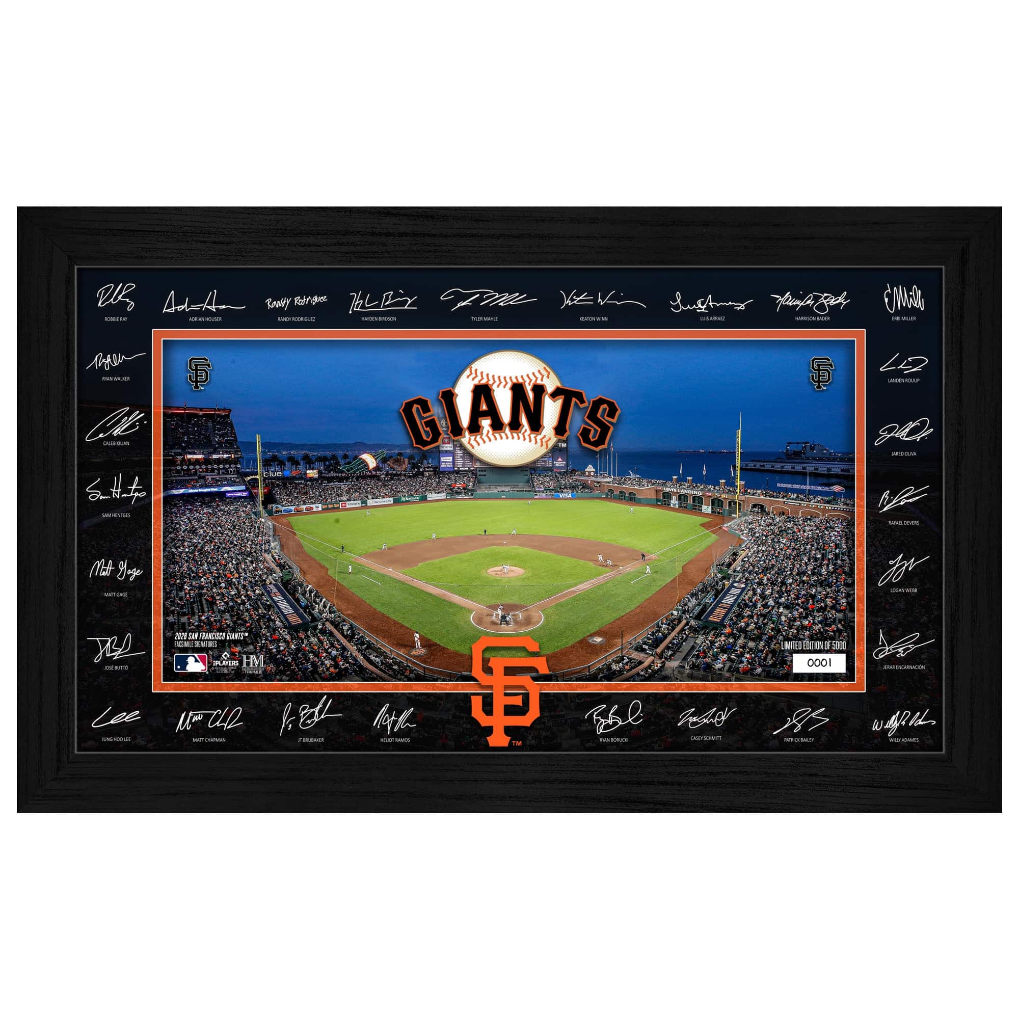 "Highland Mint - San Francisco Giants 12"" x 20"" 2026 Signature Field Photograph - Facsimile Signatures - Multicolor" price history on PriceWatchPro