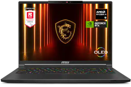 MSI - Stealth A16 AI+ - Copilot+PC- 16" 240Hz QHD+ OLED Ultra Thin Gaming Laptop - AMD Ryzen AI R9-365- 32GB -RTX 5080-1TB SSD - Core Black