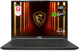 MSI - Stealth A16 AI+ - Copilot+PC- 16" 240Hz QHD+ OLED Ultra Thin Gaming Laptop - AMD Ryzen AI R9-365- 32GB -RTX 5080-1TB SSD - Core Black