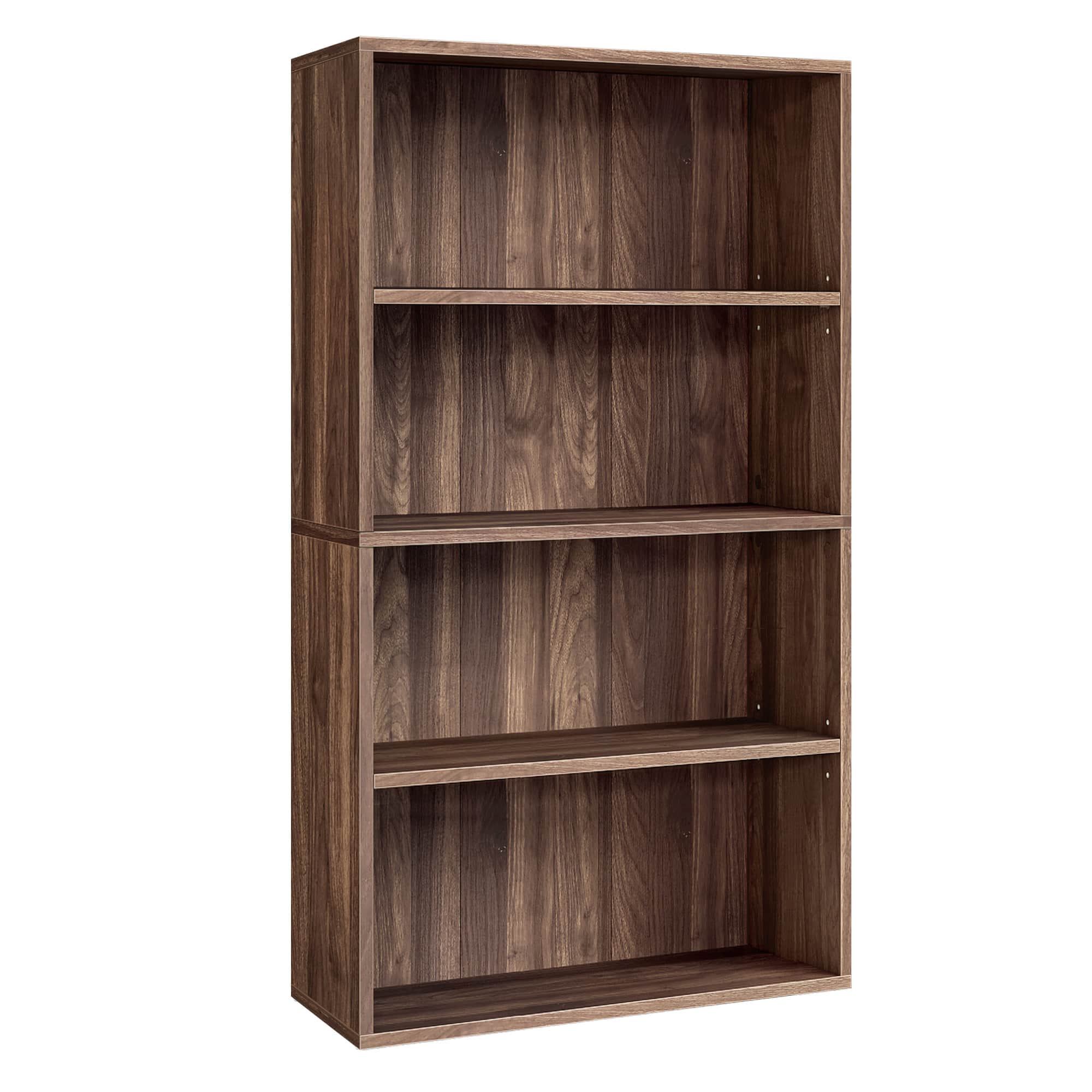Songmics Home - Bookshelf, 4-Tier Bookcase, Book Shelf, Open Storage Shelf, 9.4 x 23.6 x 42.4 Inches, for Living Room, Home Office - Natural Walnut
