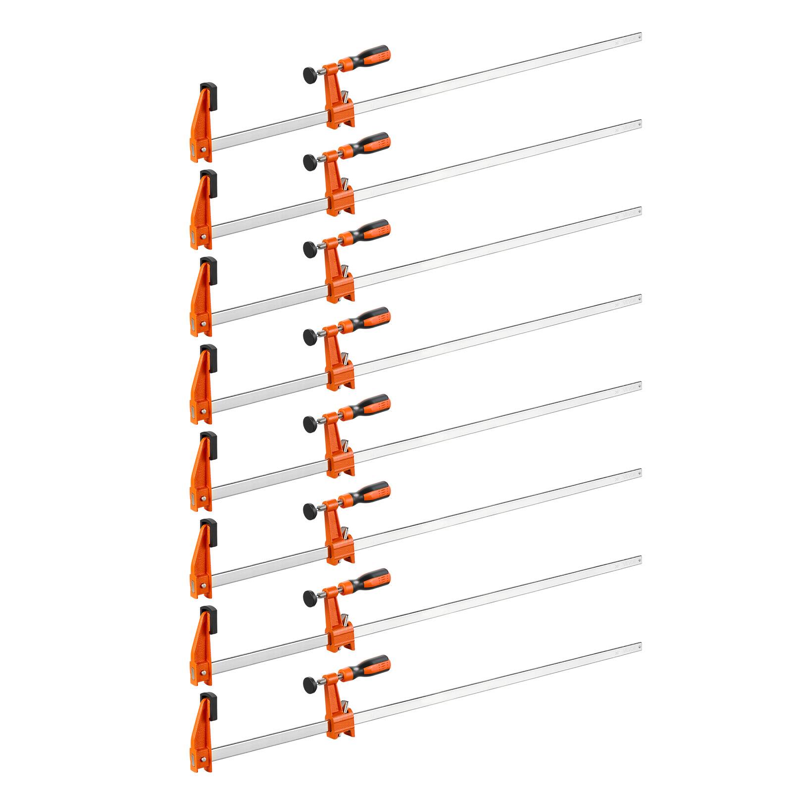 Alt View 5. VEVOR - Bar Clamps for Woodworking, 8-Pack, 36" Opening F Clamps, 600 lbs Load Limit, with Plastic Pad and Self-Locking Design - Orange;Black.