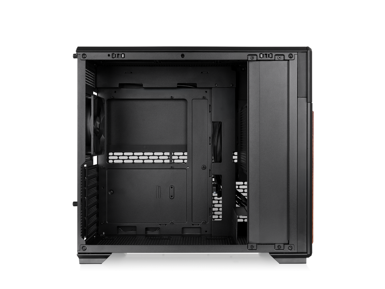 Alt View 1. Thermaltake - Thermaltake TR300 WS Mid Tower ATX Case with Wood Trim - Black.