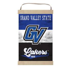 Jardine - Grand Valley State Lakers Reversible Retro Logo Banner Sign - Blue