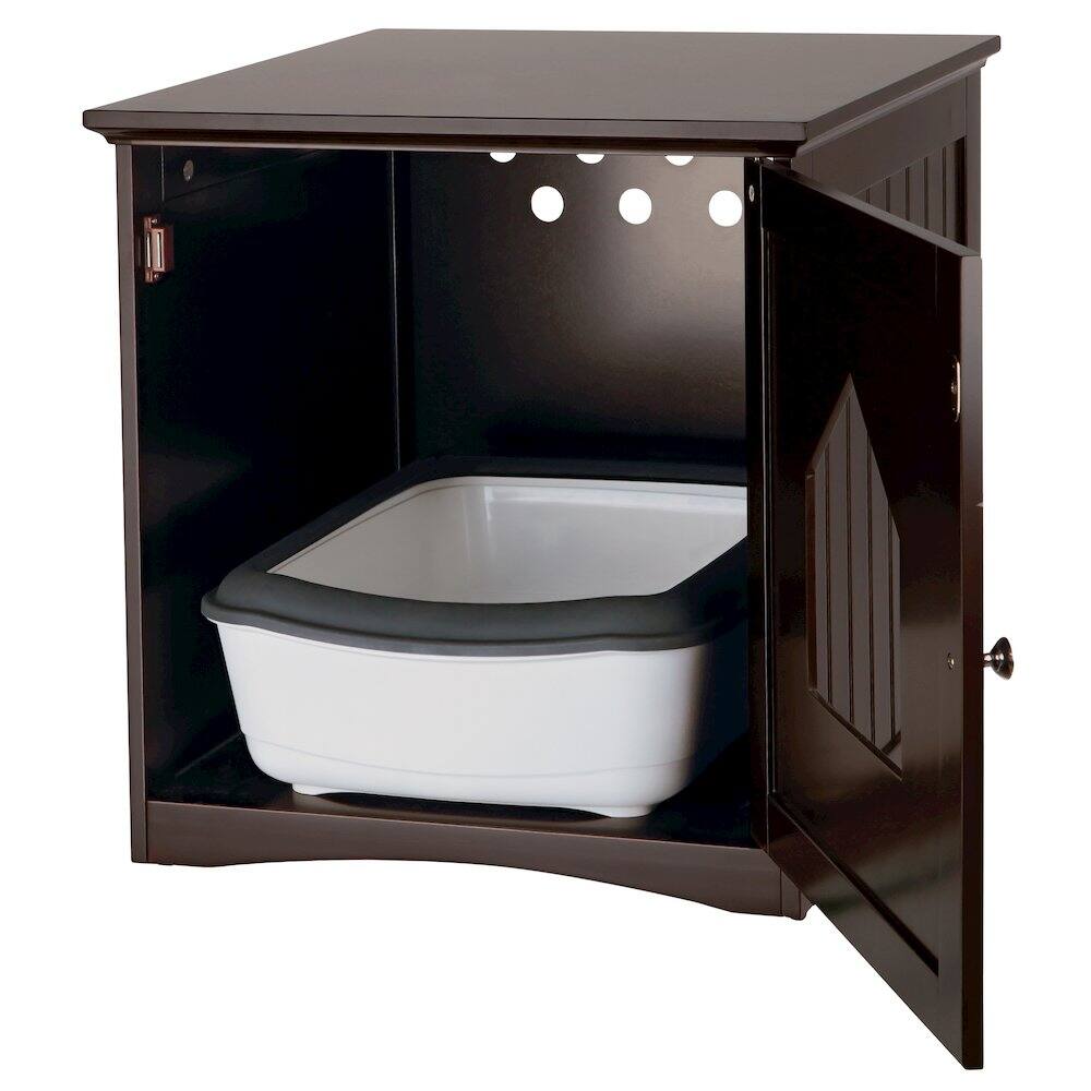 Alt View 1. TRIXIE - Cat Litter Box Enclosure Hidden Litter Indoor Cat Furniture Pet Home - Espresso Brown.