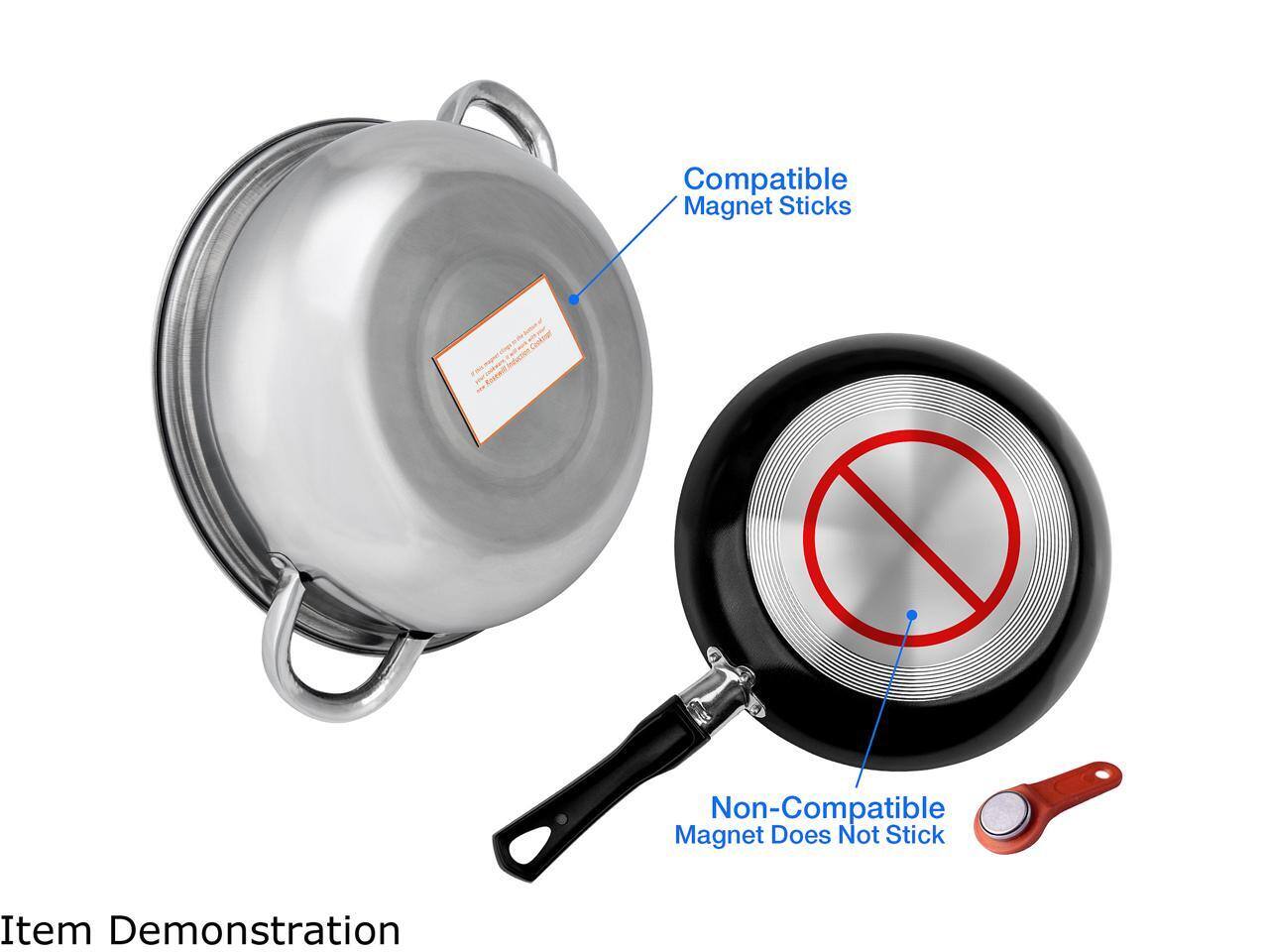 Compatible Magnet Sticks  
Non-Compatible Magnet Does Not Stick  
Item Demonstration