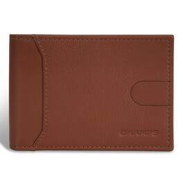 Champs - Onyx Collection Leather Bi-Fold Clip Wallet - Brown