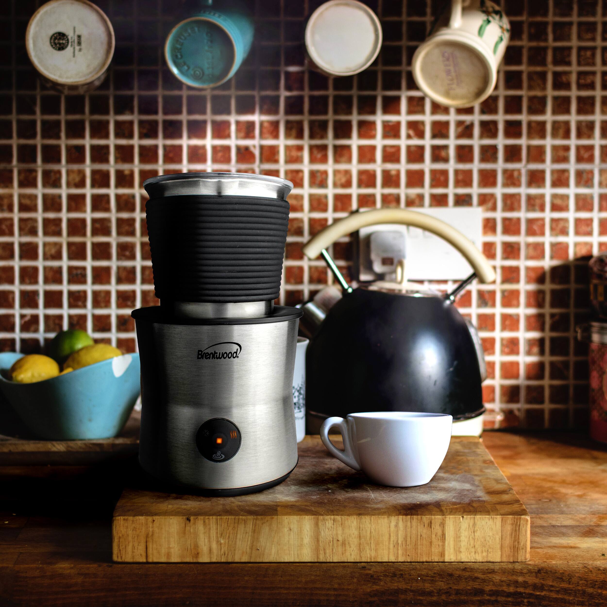 Alt View 5. Brentwood - Brentwood 15 Ounce Cordless Electric Milk Frother, Warmer, and Hot Chocolate Maker in Stainless Steel - Silver.