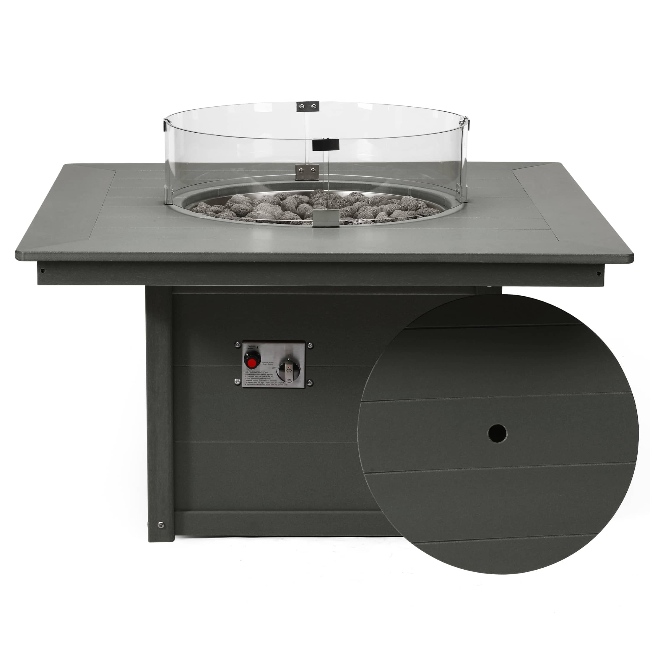 "WestinTrends - Helios 42"" Modern Outdoor Patio Propane Square Fire Pit Table" price history on PriceWatchPro