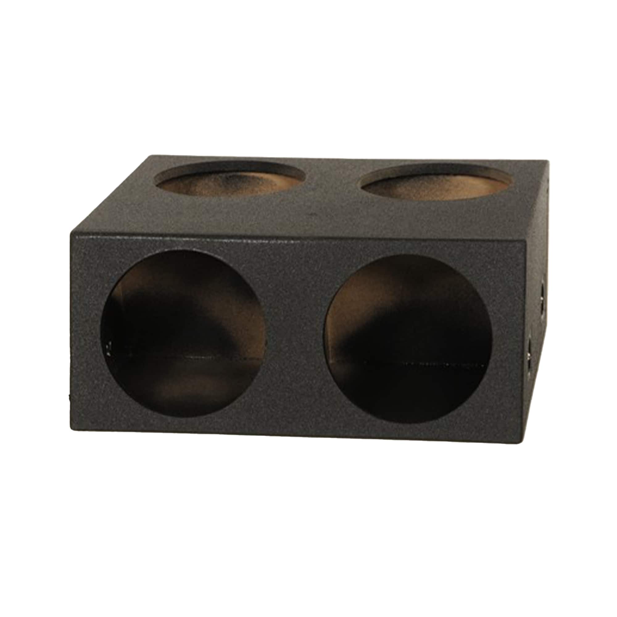 QPower - Q Power QBOMB124T Quad 12 Inch Sealed Subwoofer Box with Spray-On Bedliner - BED LINER BLACK