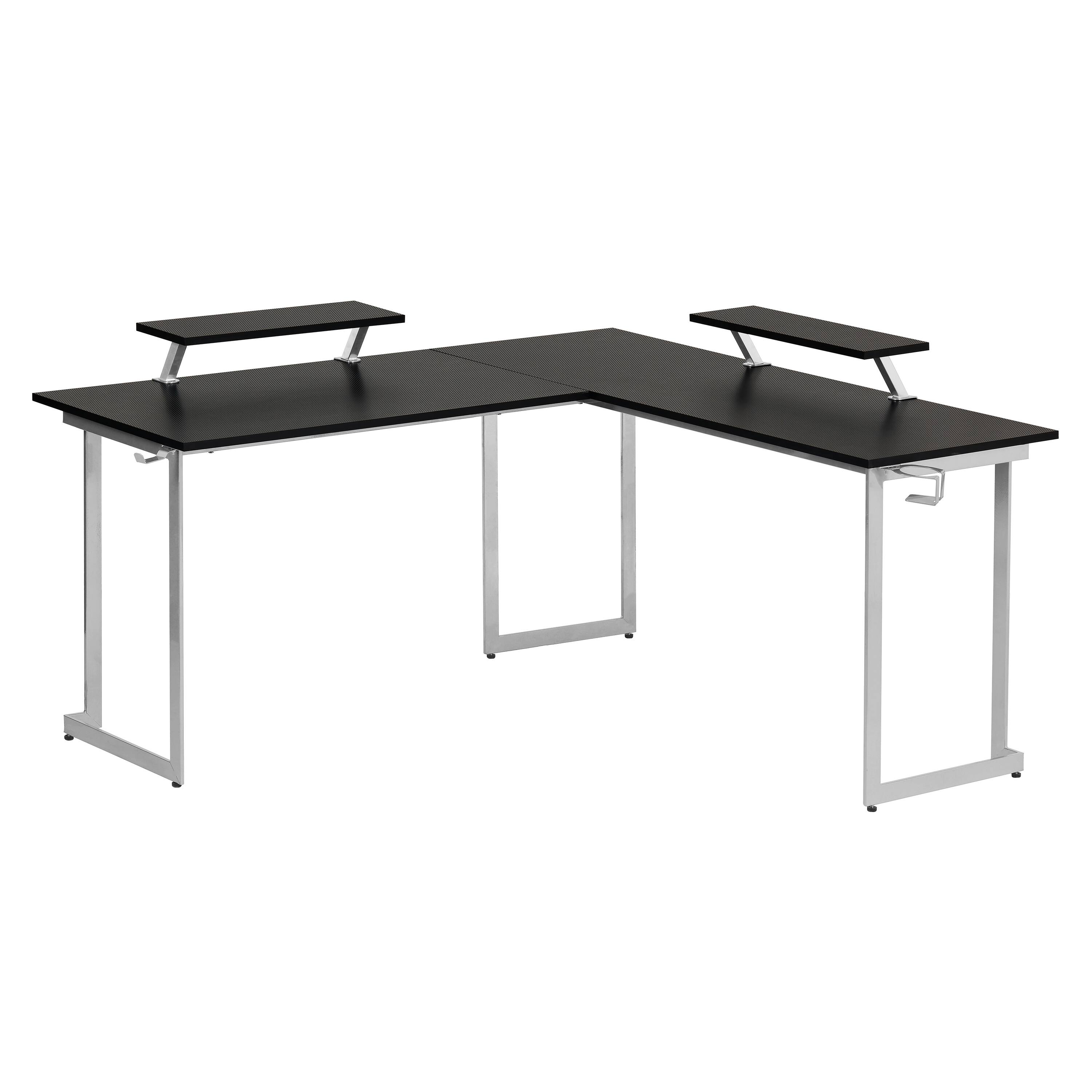 Angle. Techni Sport - Techni Sport L-Shaped Gaming Desk with Dual Monitor Stands, Black - Black.