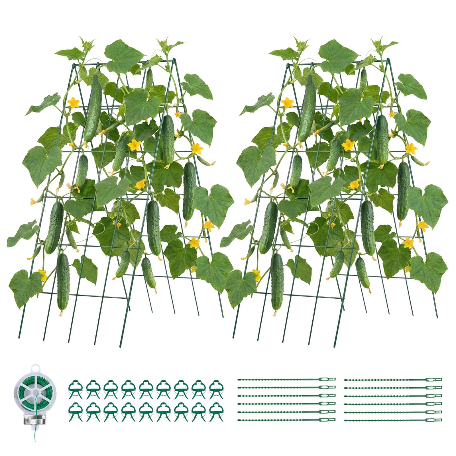 VEVOR - Cucumber Trellis 4 Pack, A-Frame Garden Trellises for Raised Bed, Metal Rustproof Coating Plant Support for Vine - Green price history on PriceWatchPro