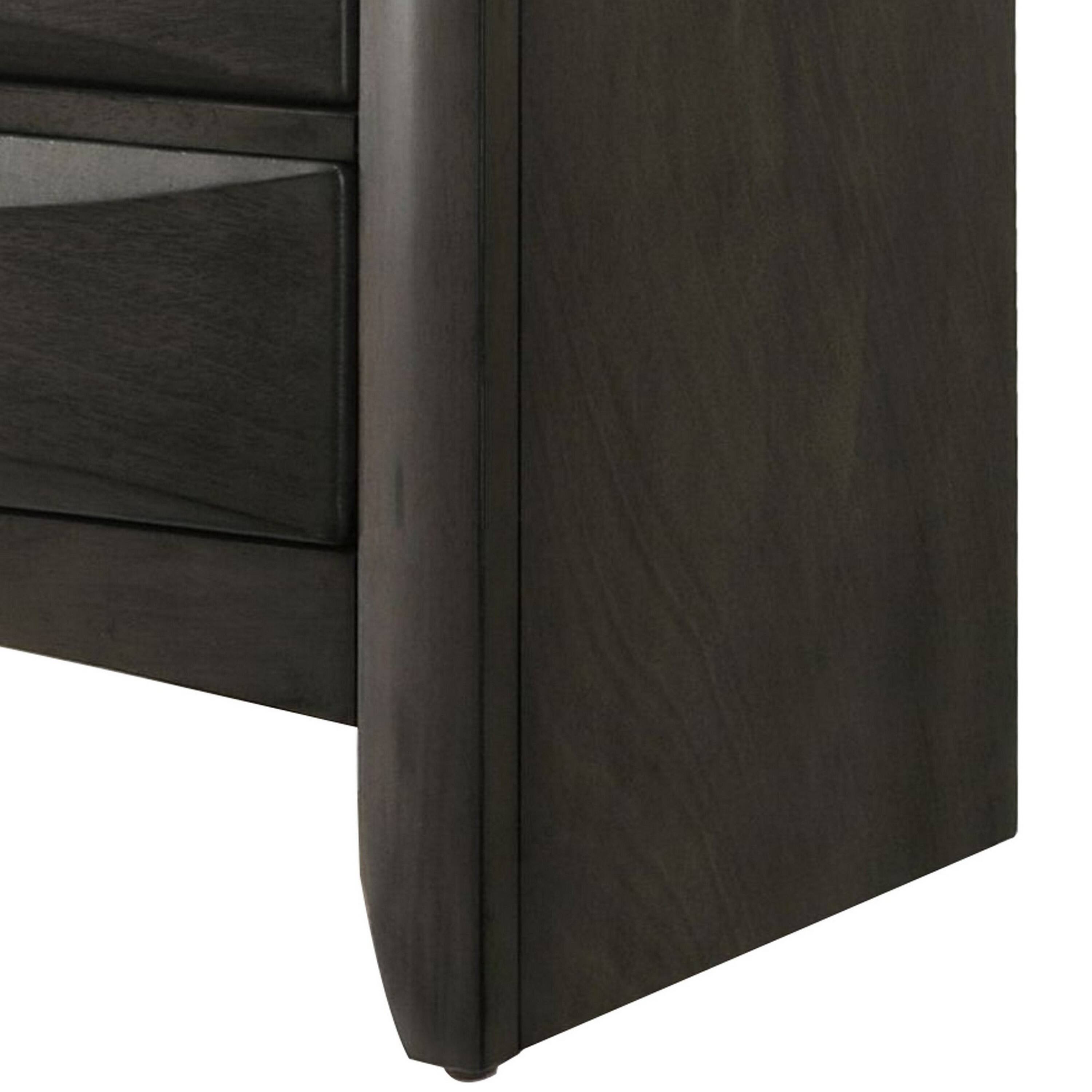 Alt View 2. Manhattan Lane - Wooden Nightstand with Bevel Drawer Front - Gray.