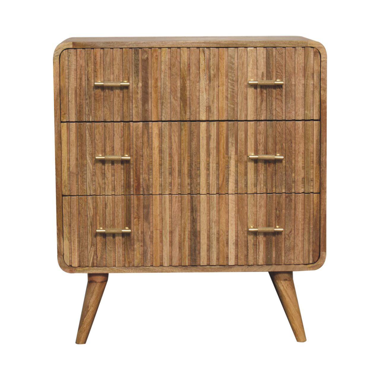 Angle. Artisan Furniture - Artisan Furniture Solid Wood T-bar Ridged Chest, - Light Brown/Oak-ish.