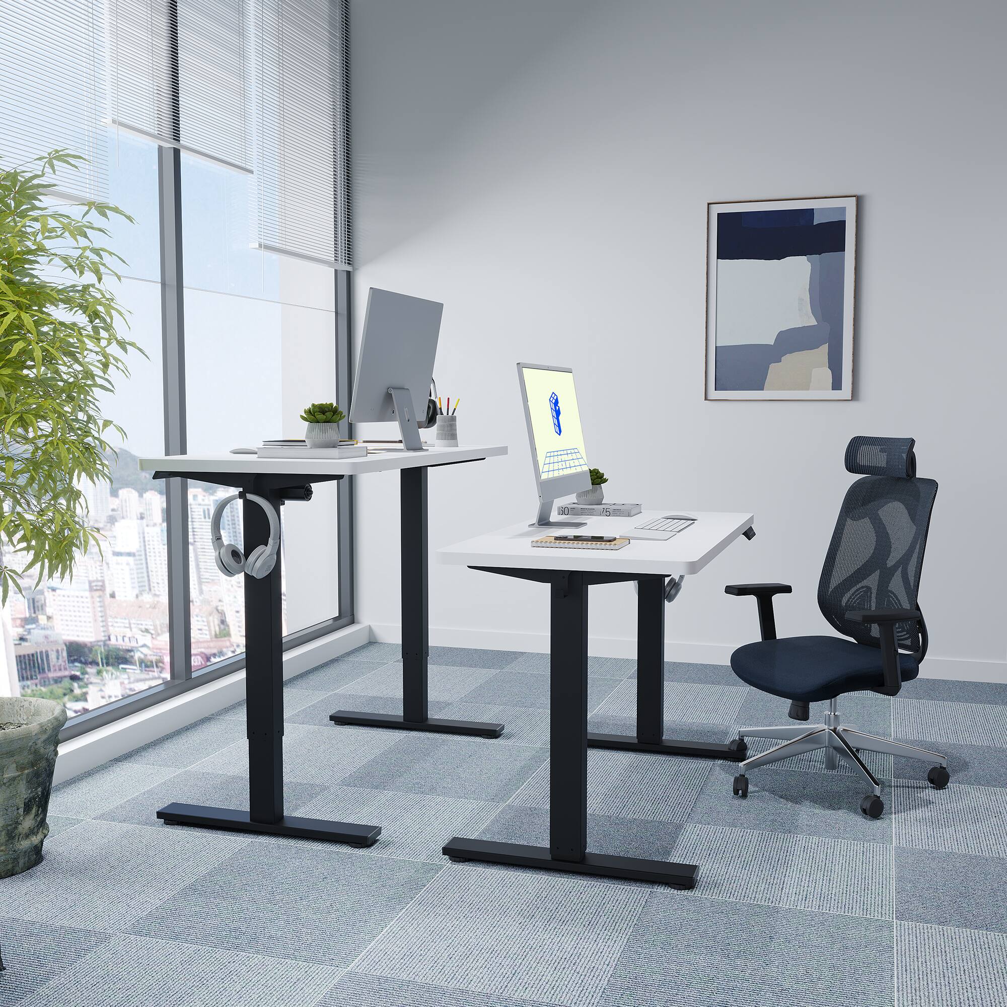 FlexiSpot E2 48''W Electric Adjustable Standing Desk Chipboard