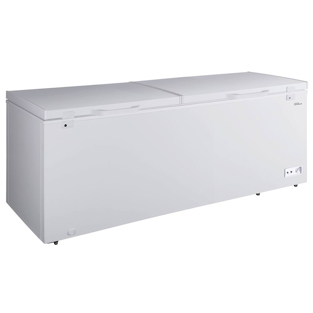 Front. Premium Levella - 25 CuFt Chest Freezer with Adjustable Temperature Control in White - White.
