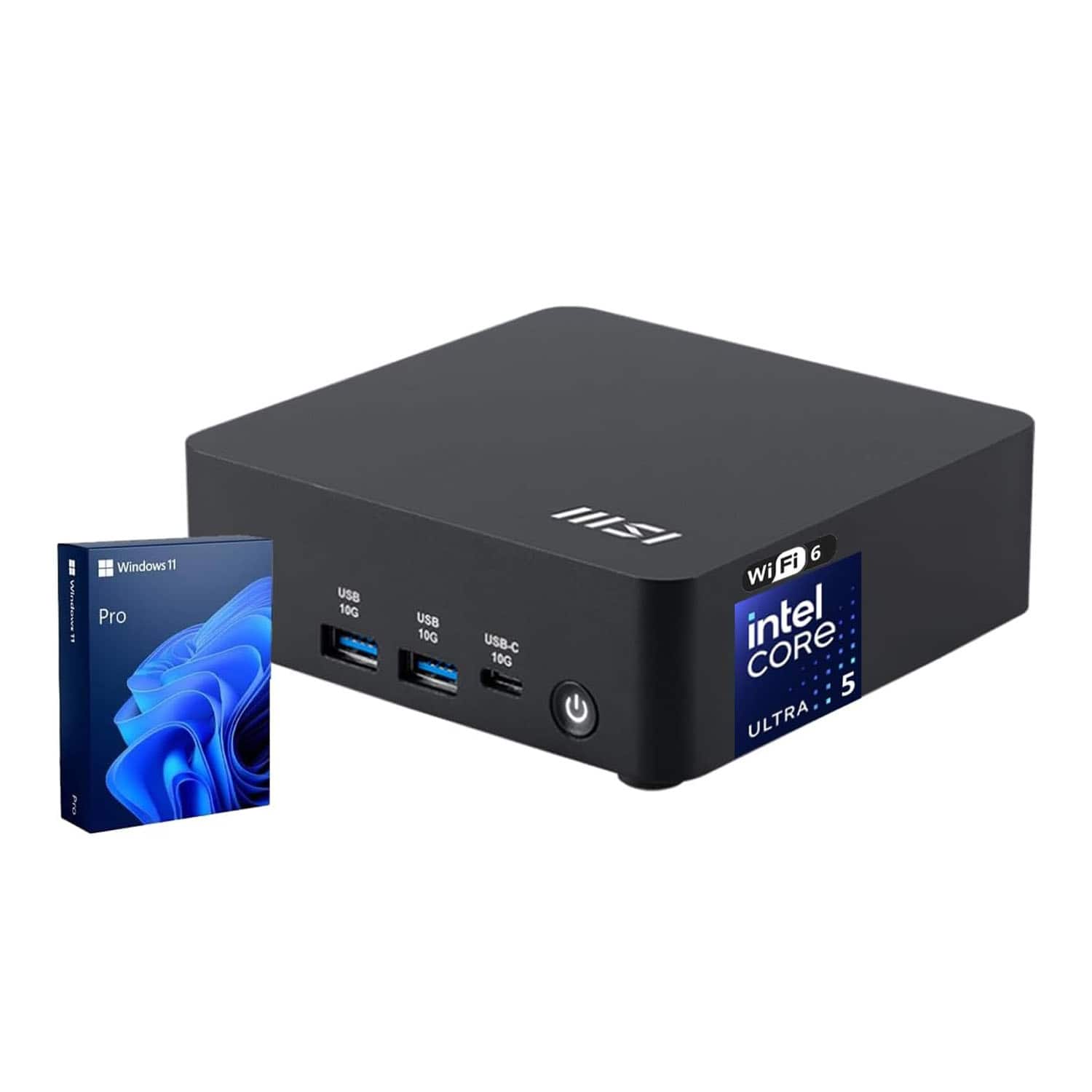 MSI - Cubi NUC AI Business Mini Desktop - Intel Core Ultra 5 125H - 32GB RAM, 2TB SSD - Windows 11 Pro - Black