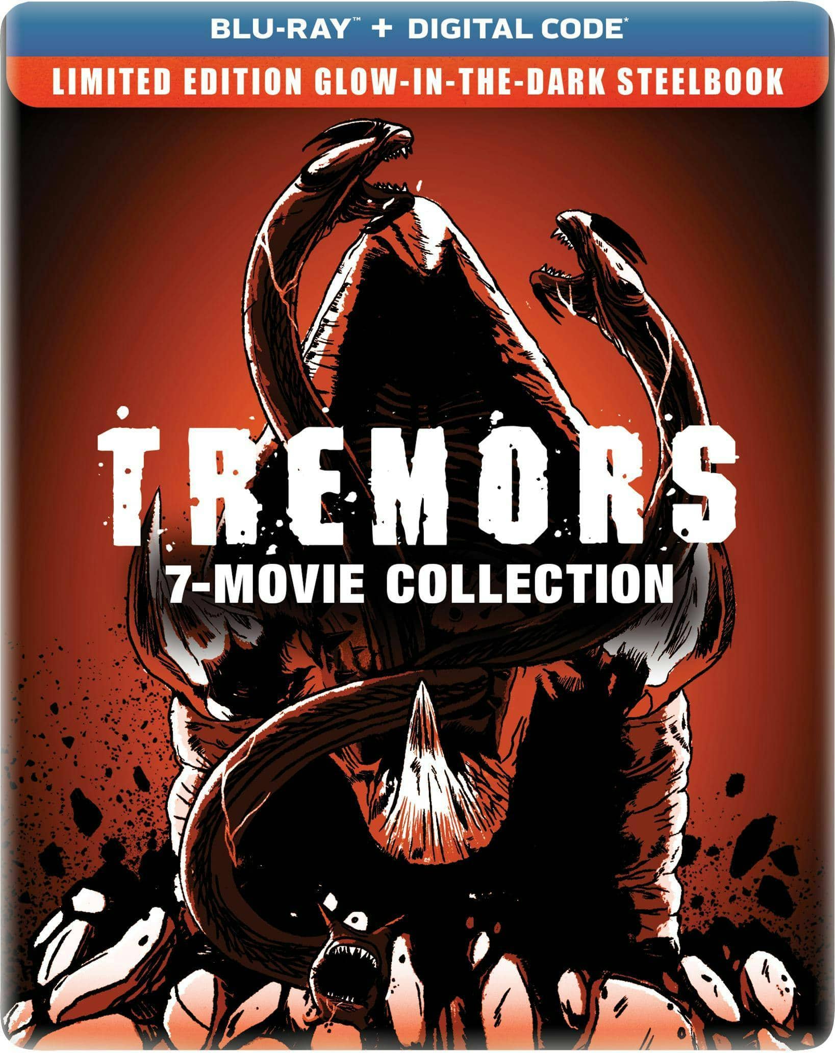 Front. Tremors 7-Movie Collection - Limited Edition Glow-in-the-Dark Steelbook [Blu-ray].