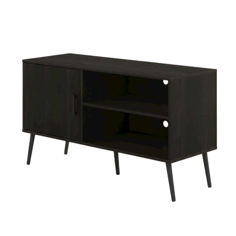 FurniFact - Espresso Wood TV Stand with One Cabinet and Shelves for Living Room - Brown Black price history on PriceWatchPro