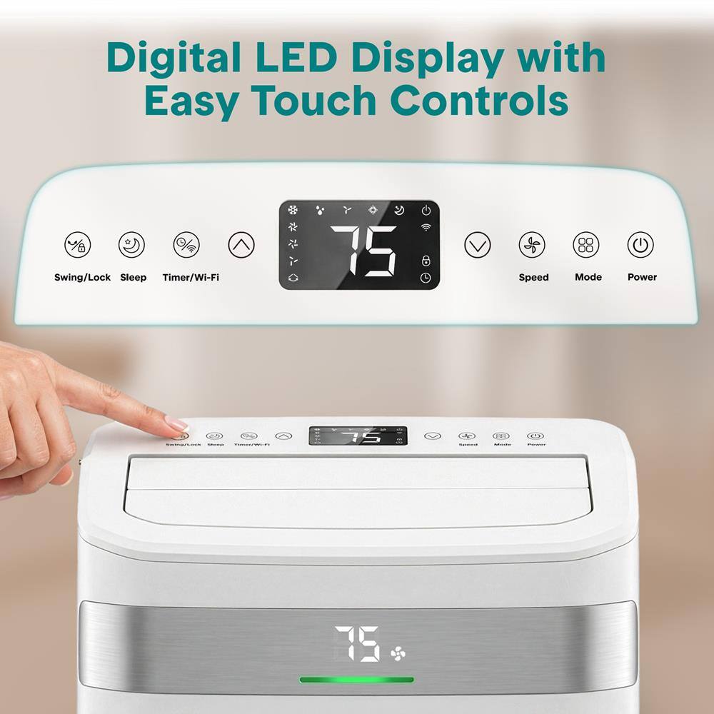 Digital LED Display with Easy Touch Controls  
Swing/Lock Sleep Timer/Wi-Fi  
75 o Speed 88 Mode Power