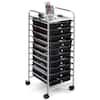 Front. Costway - 10 Drawer Rolling Storage Cart Scrapbook Paper Office School Organizer - Black.