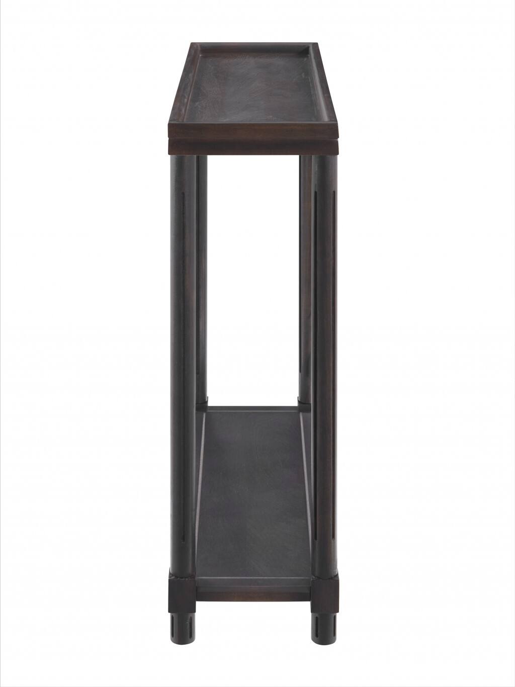 Angle. Hivvago - Hivvago Set of Two 24 Inch Solid Wood End Tables With Shelf - Espresso.