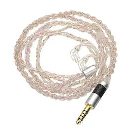 Unique Bargains - IEM Earphone Cable 1.2M, 28AWG 4-Core High Purity Silver-Plated HiFi Replacement for Ananda Arya HE400SE (4.4mm, TFZ) - Light Pink