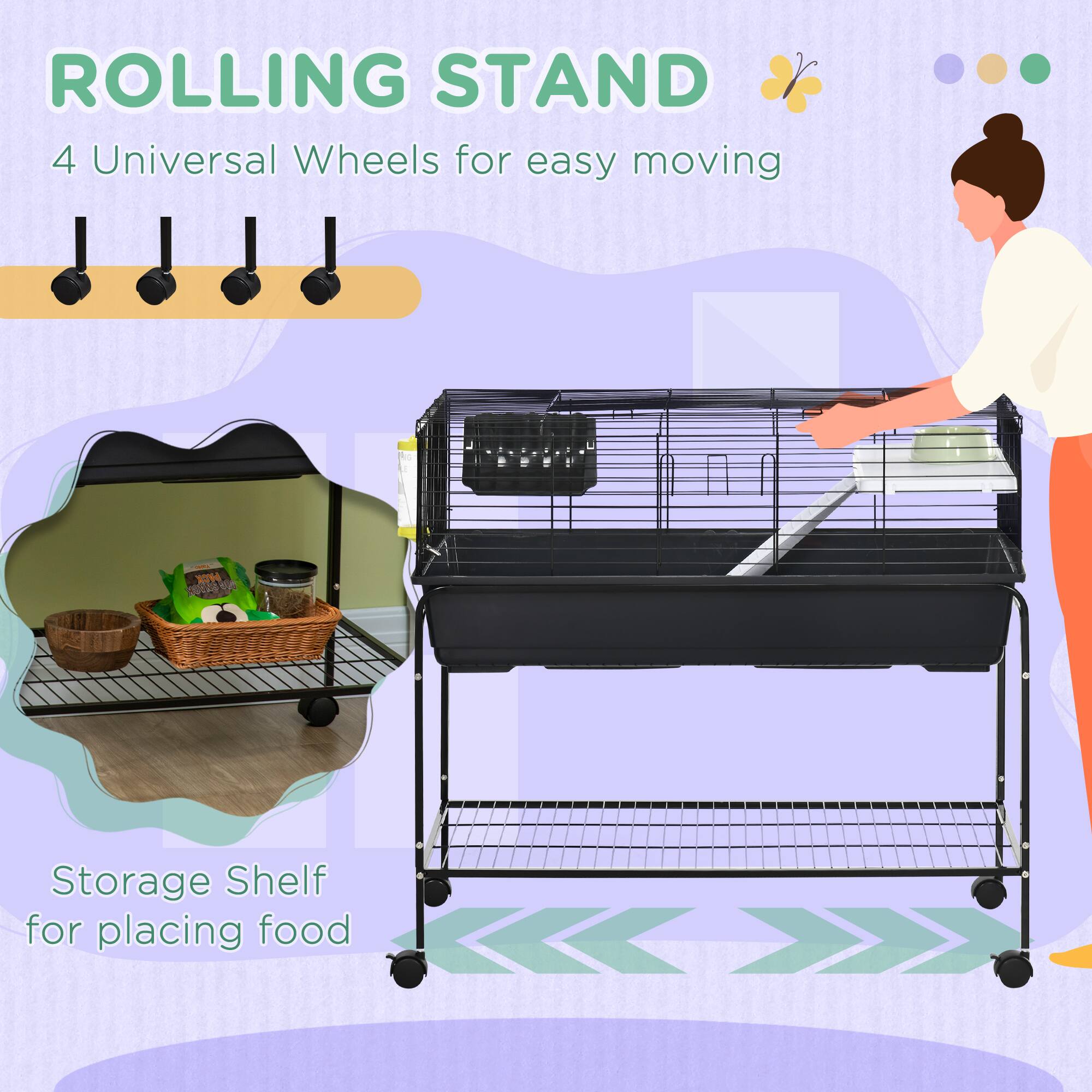 ROLLING STAND  
4 Universal Wheels for easy moving  

Storage Shelf for placing food