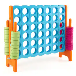 Costway - Jumbo 4-to-Score 4 in A Row Game Set Outdoor Indoor Kids Adults Family Fun - Orange + Blue