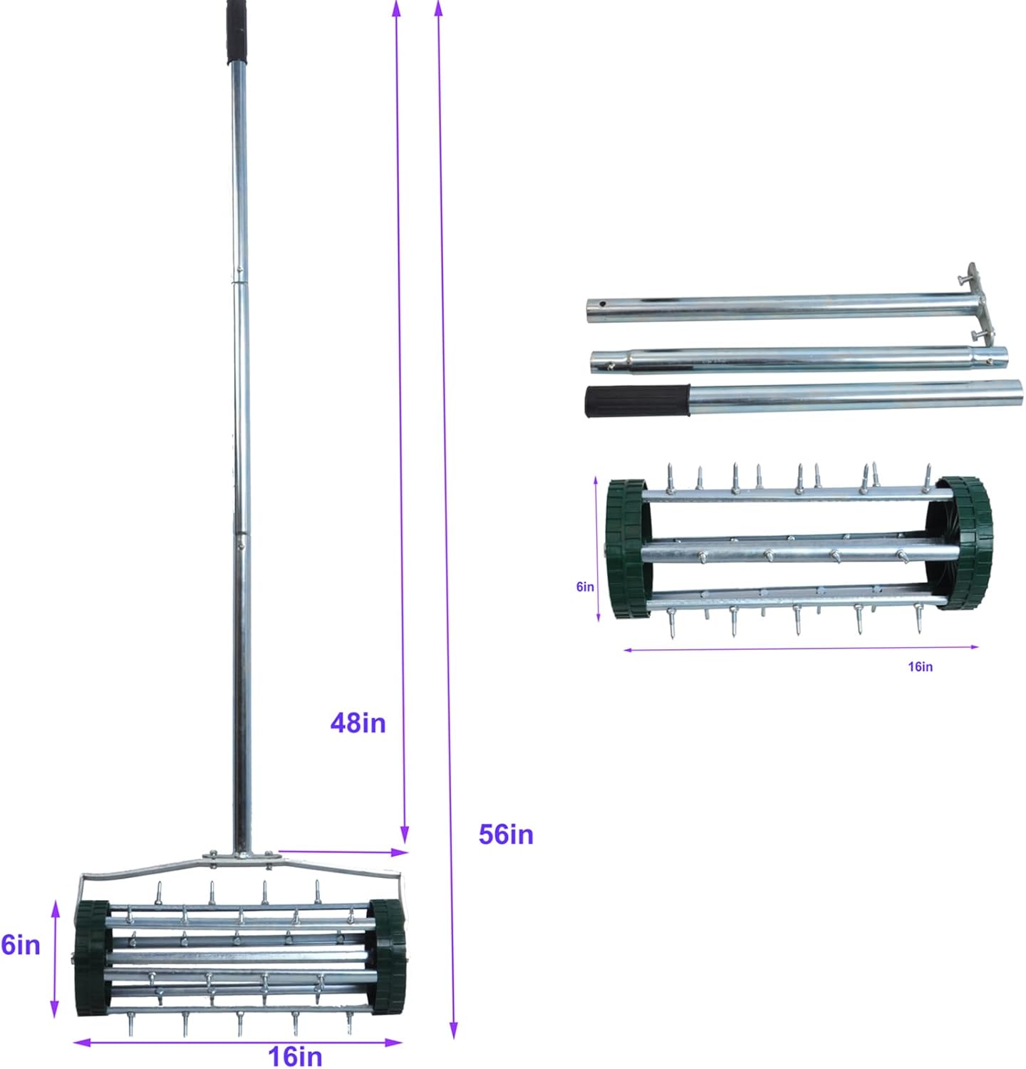 The measurements from the image are:

- 6 inches
- 16 inches
- 48 inches
- 56 inches