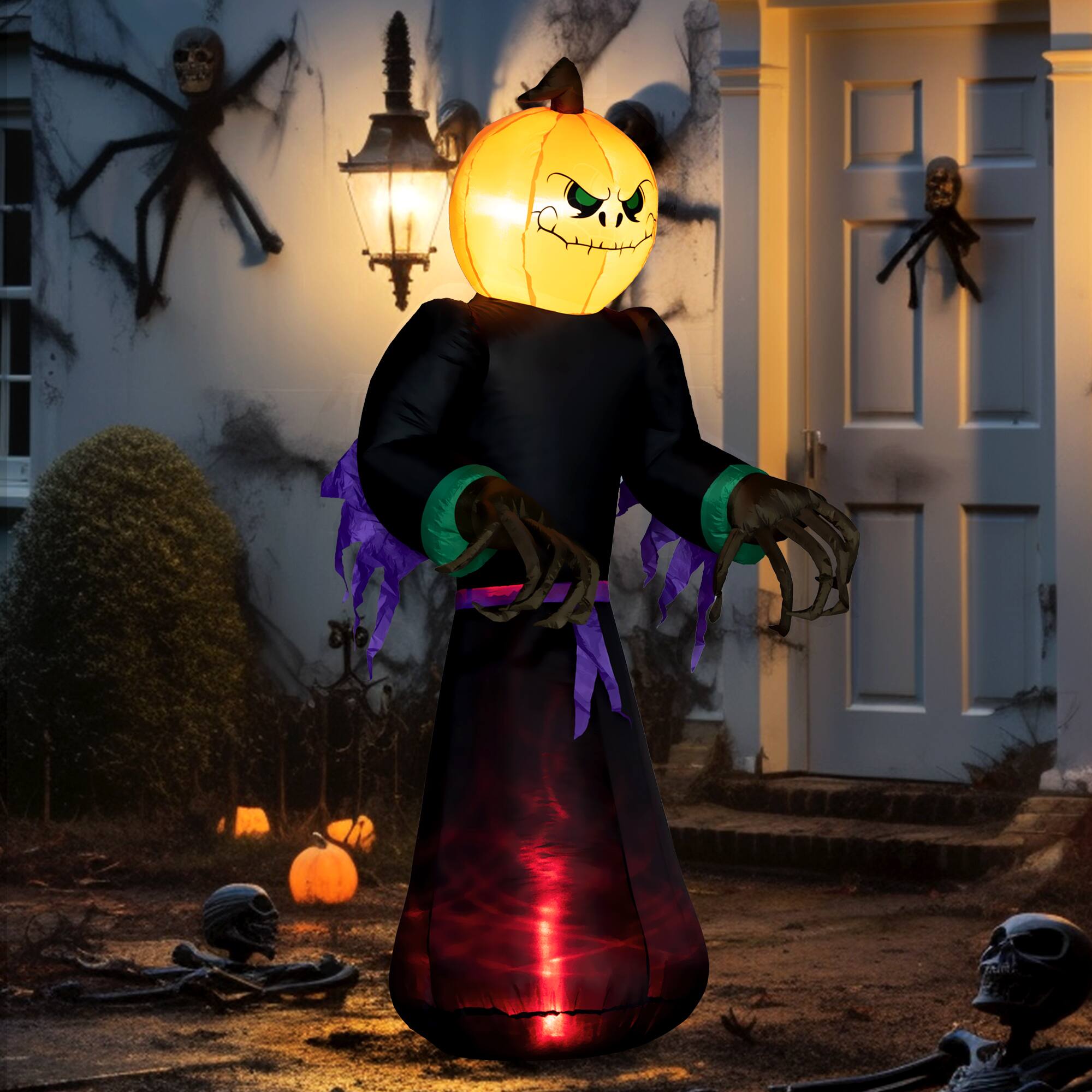 Alt View 1. Ecooso - 7FT Halloween Inflatable Reaper with LED Lights for Outdoor Yard Decoration - Black.