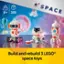 Build and rebuild 3 LEGO space toys.